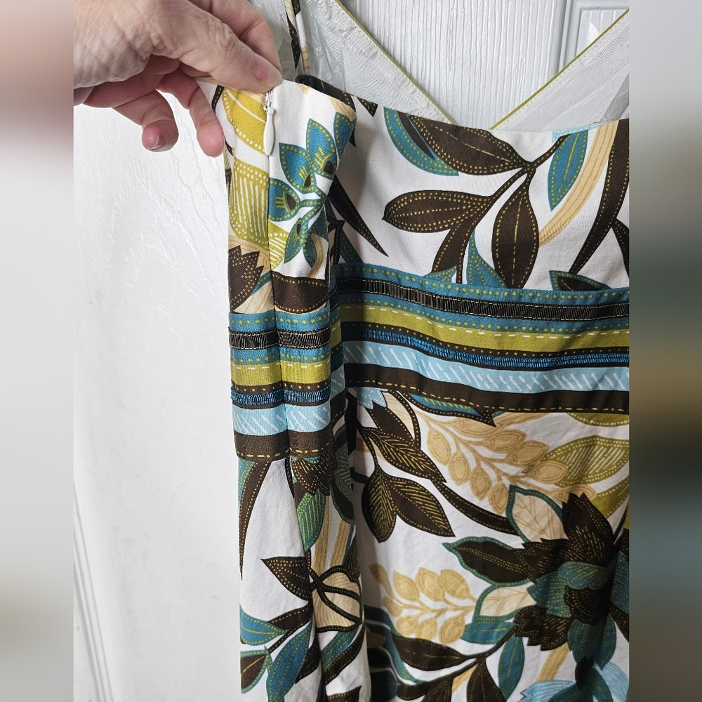 Ann Taylor Petites Spaghetti Strap Floral Dress 8P Hidden side Zipper - Picture 5 of 6